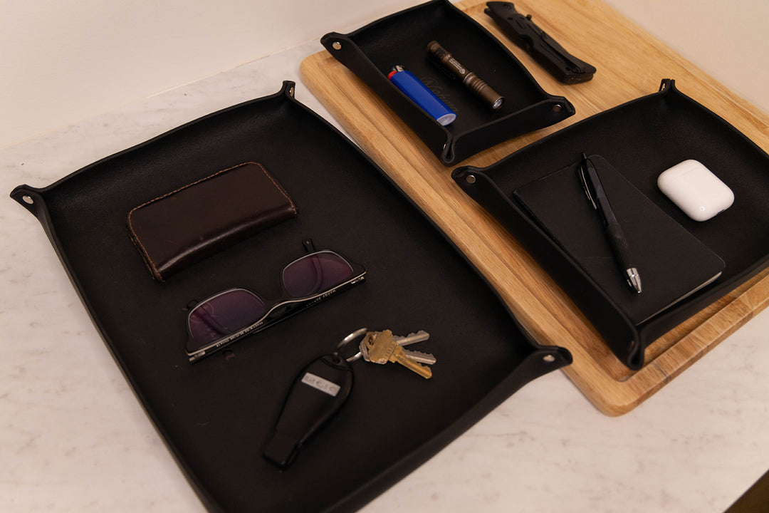 Handmade USA Premium Leather Organizer Trays