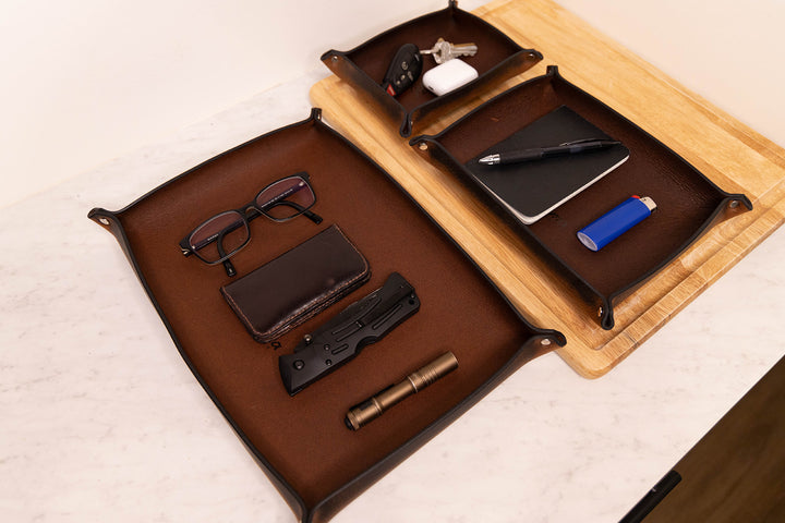 Handmade USA Premium Leather Organizer Trays