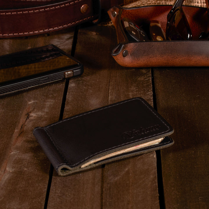 The Lincoln – Slim Minimalist Leather Bifold Wallet with Money Clip