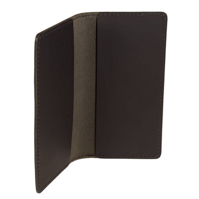 Black leather checkbook cover with white background