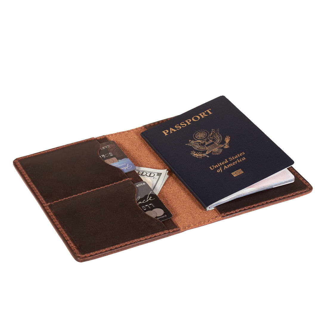 Leather Passport Cover – Handmade Travel Wallet - Fits Passports & Pocket Notebooks (3.5" x 5.5")