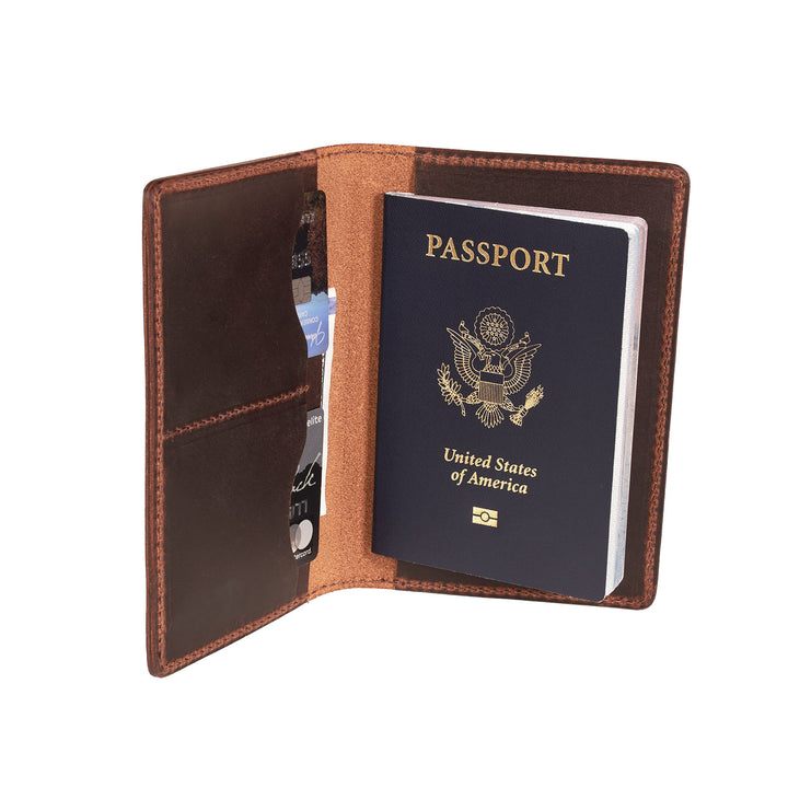 Leather Passport Cover – Handmade Travel Wallet - Fits Passports & Pocket Notebooks (3.5" x 5.5")