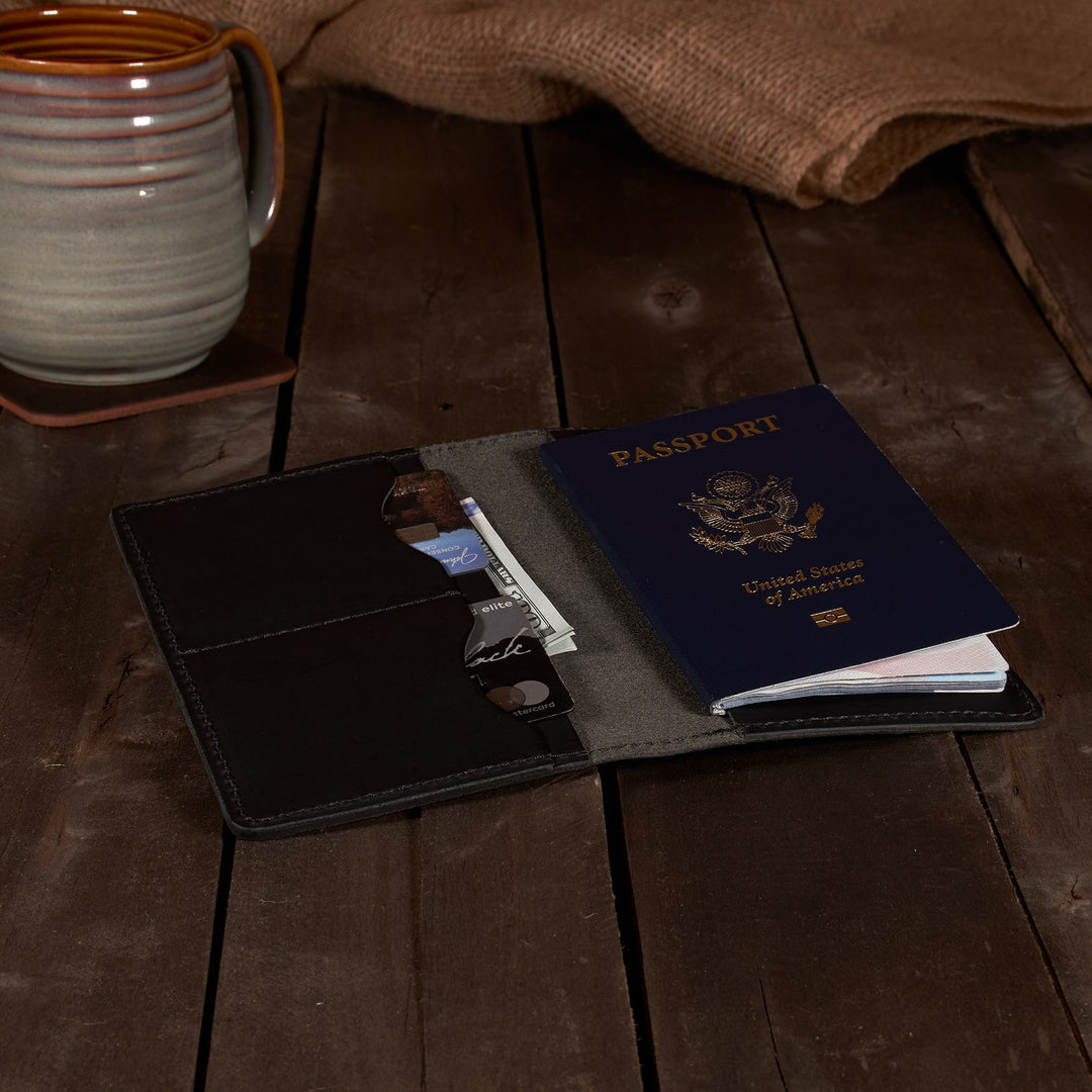 Leather Passport Cover – Handmade Travel Wallet - Fits Passports & Pocket Notebooks (3.5" x 5.5")