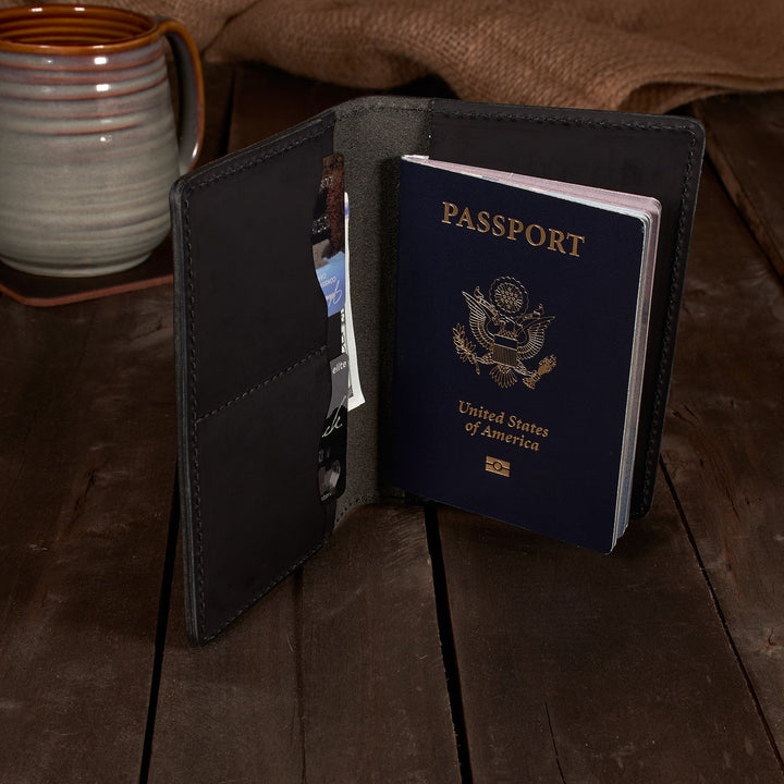 Leather Passport Cover – Handmade Travel Wallet - Fits Passports & Pocket Notebooks (3.5" x 5.5")
