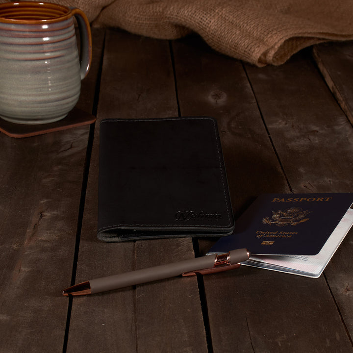 Leather Passport Cover – Handmade Travel Wallet - Fits Passports & Pocket Notebooks (3.5" x 5.5")