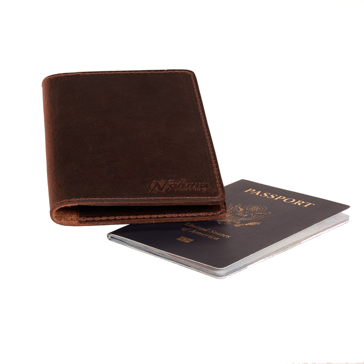 Leather Passport Cover – Handmade Travel Wallet - Fits Passports & Pocket Notebooks (3.5" x 5.5")