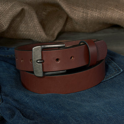 THE FRONTIER HD SERIES - LEATHER BELT – ANTIQUE SILVER – 1.5”