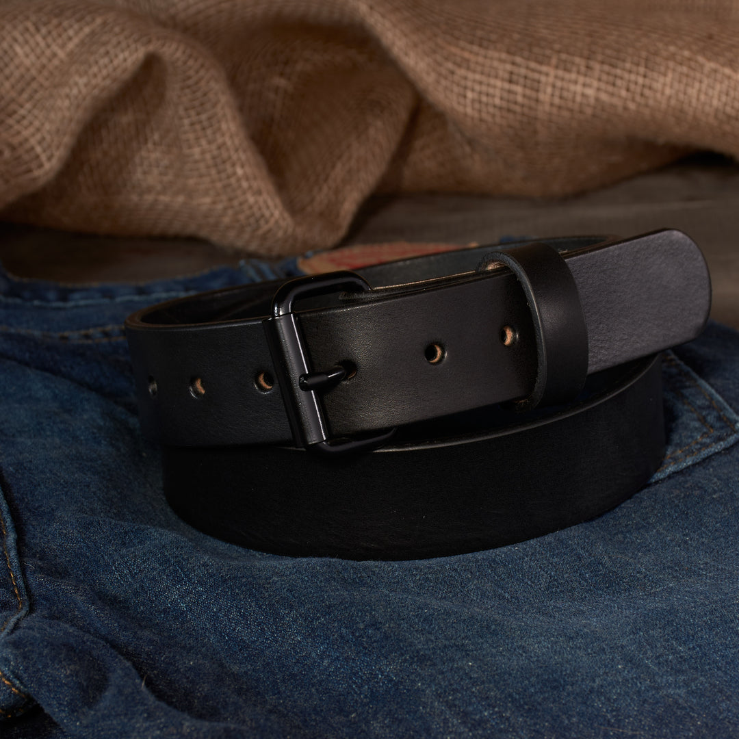 THE OUTFITTER HD SERIES - LEATHER BELT – BLACK – 1.5”