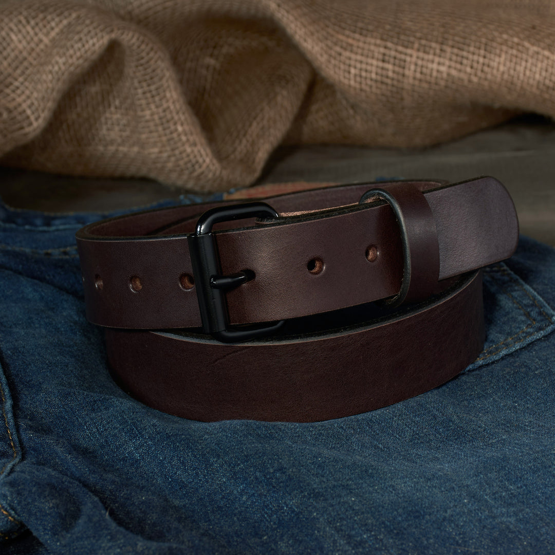 THE OUTFITTER HD SERIES - LEATHER BELT – BLACK – 1.5”
