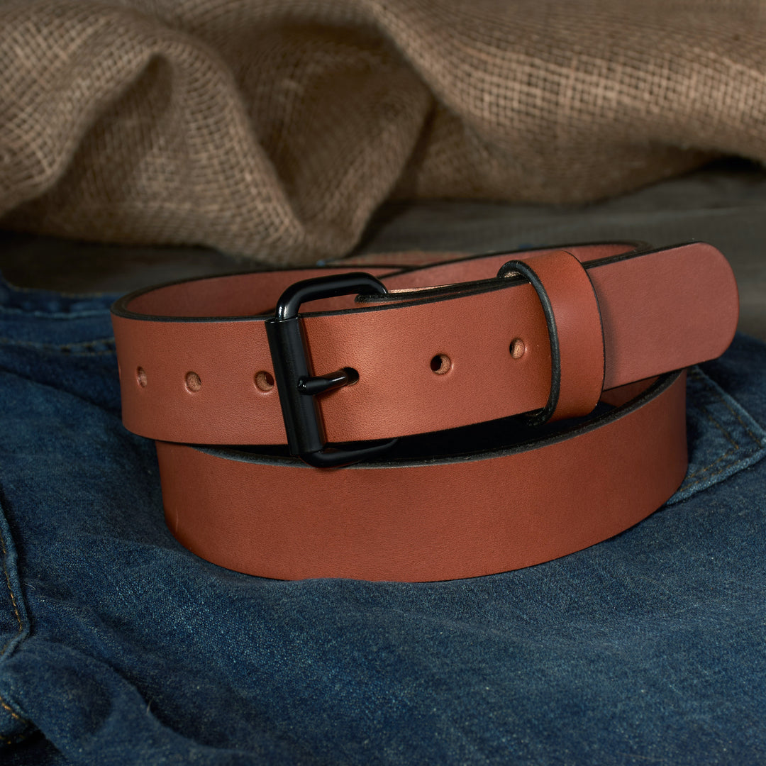 THE OUTFITTER HD SERIES - LEATHER BELT – BLACK – 1.5”