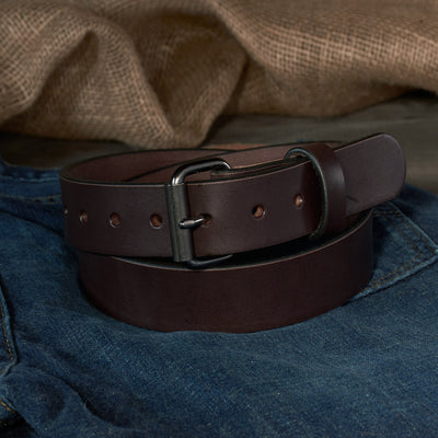 THE OUTFITTER HD SERIES - LEATHER BELT – Matte Nickel – 1.5”