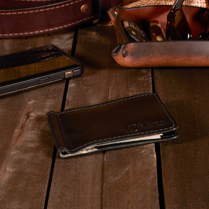 The Lincoln – Slim Minimalist Leather Bifold Wallet with Money Clip