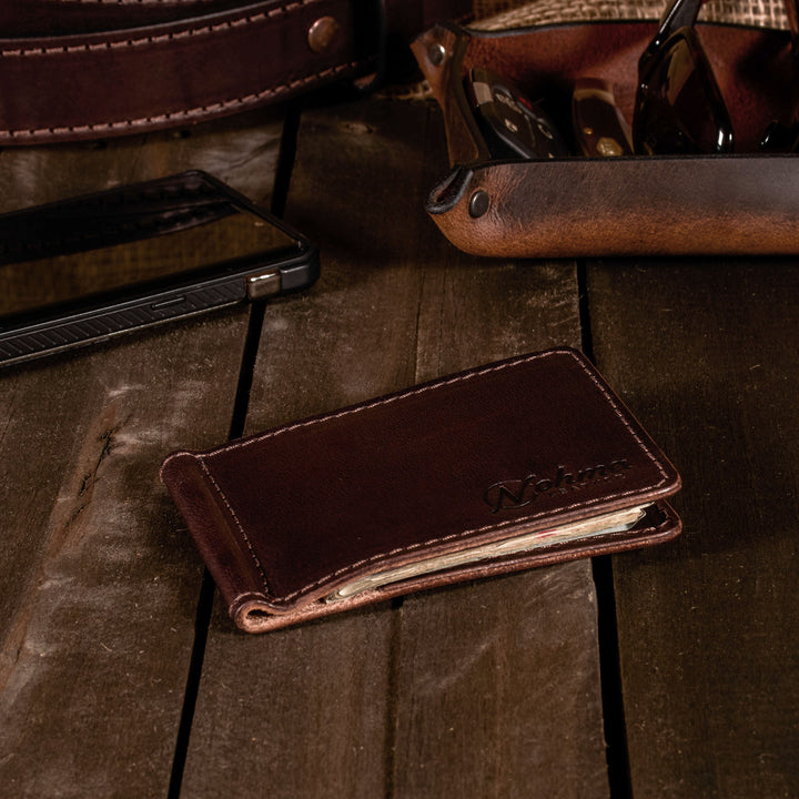 The Lincoln – Slim Minimalist Leather Bifold Wallet with Money Clip