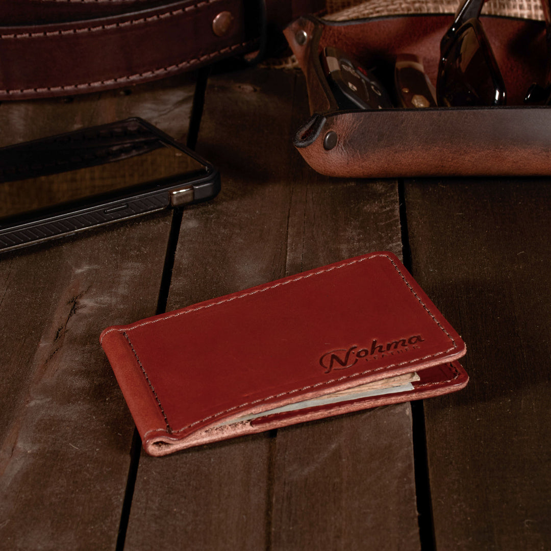 The Lincoln – Slim Minimalist Leather Bifold Wallet with Money Clip