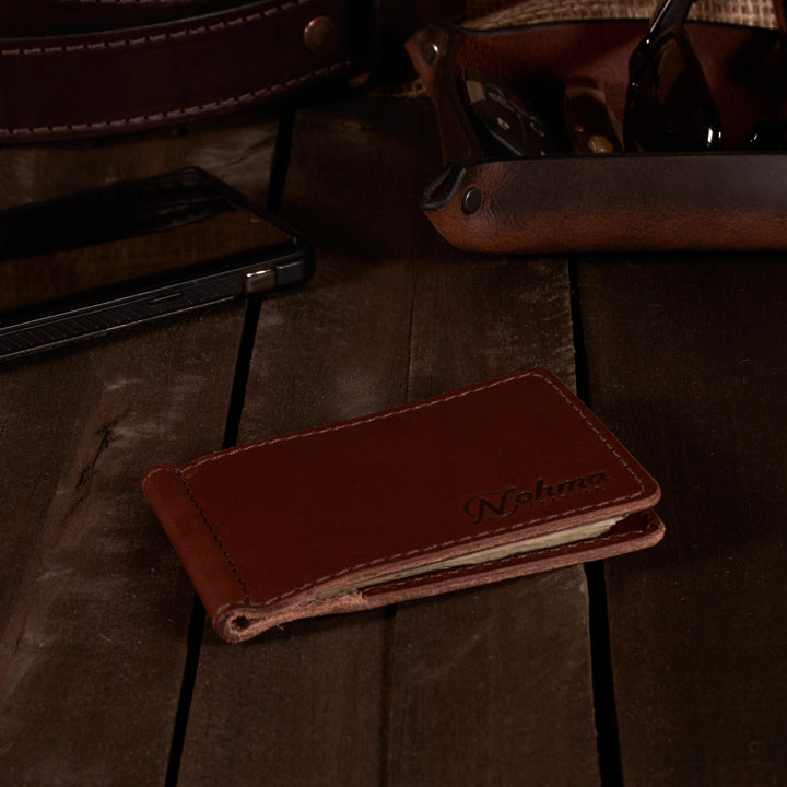 The Lincoln – Slim Minimalist Leather Bifold Wallet with Money Clip