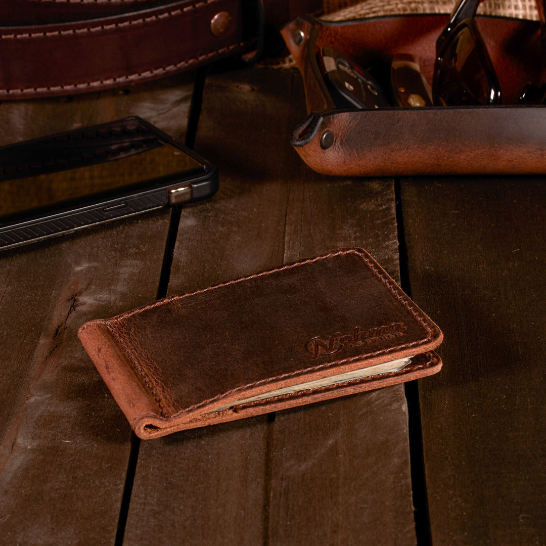 The Lincoln – Slim Minimalist Leather Bifold Wallet with Money Clip