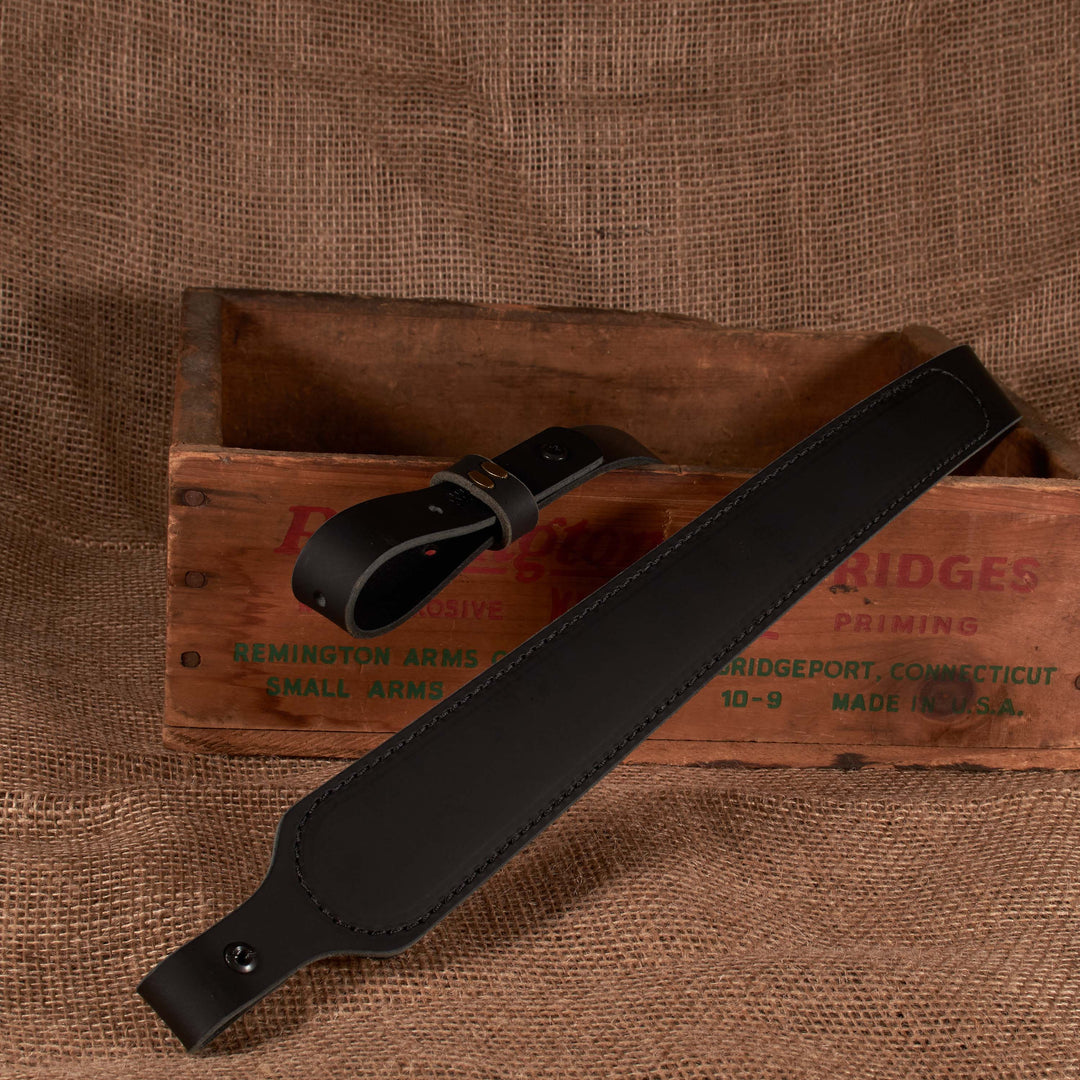 BF700 Buffalo Leather Cobra Style Rifle Sling – Padded with Suede Back – Amish Handmade in USA