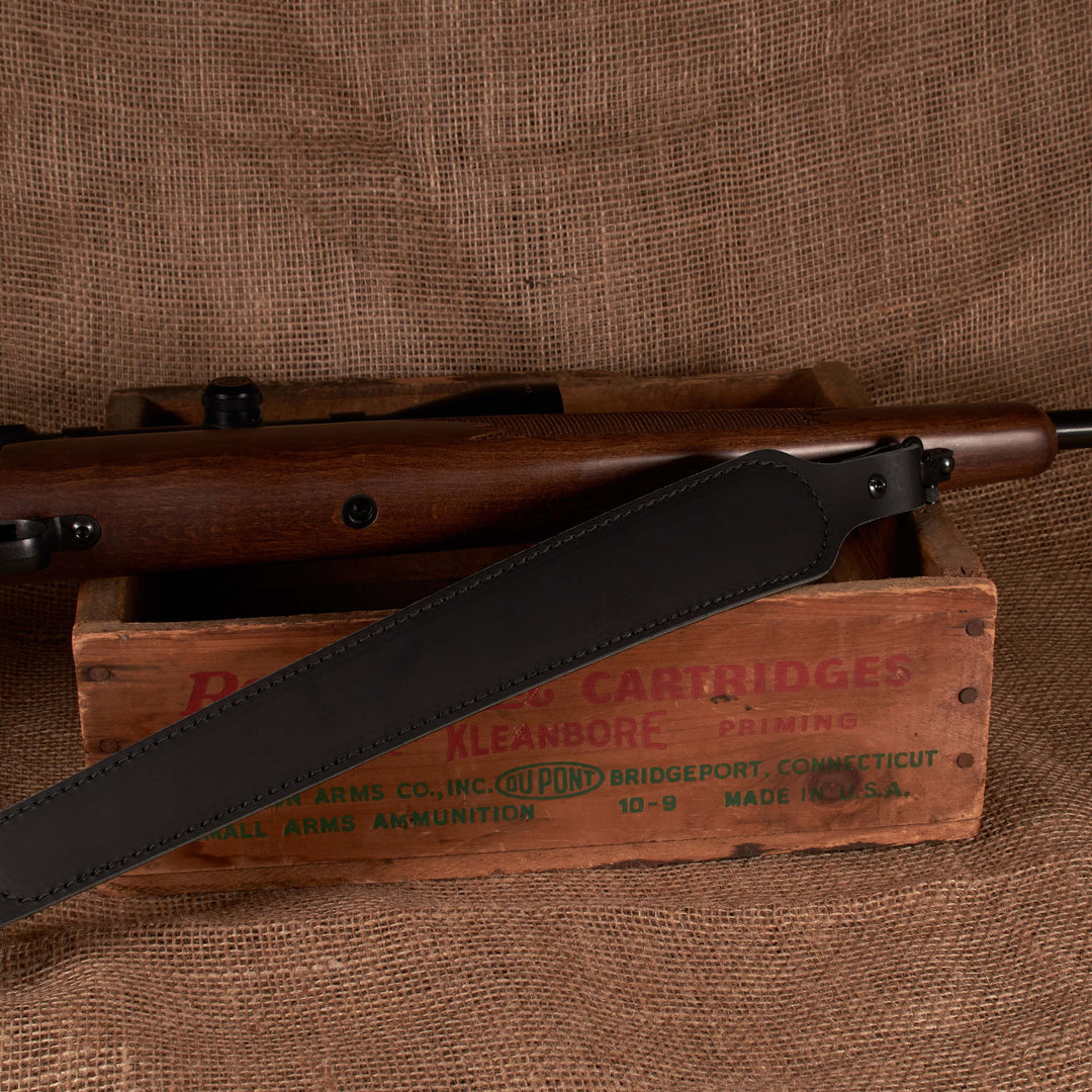 BF700 Buffalo Leather Cobra Style Rifle Sling – Padded with Suede Back – Amish Handmade in USA