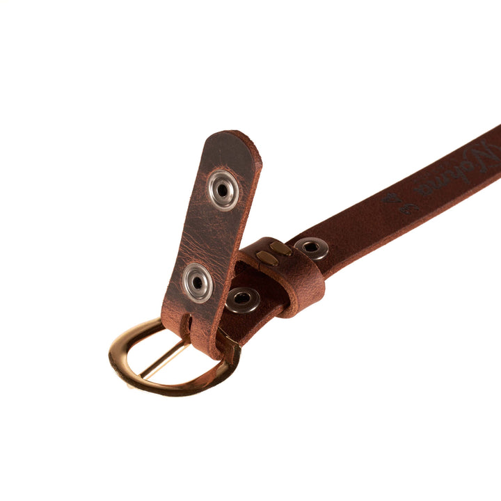 Women’s Belt - Full-Grain Leather Belt for Jeans, Dresses & Casual Wear with Solid Buckle