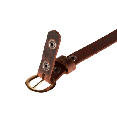 Women’s Belt - Full-Grain Leather Belt for Jeans, Dresses & Casual Wear with Solid Buckle