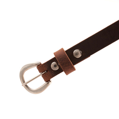 Women’s Belt - Full-Grain Leather Belt for Jeans, Dresses & Casual Wear with Solid Buckle