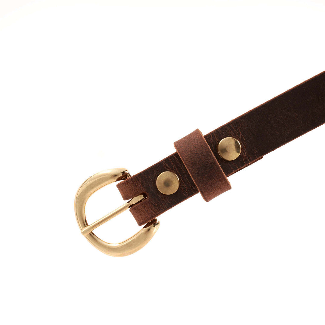 Women’s Belt - Full-Grain Leather Belt for Jeans, Dresses & Casual Wear with Solid Buckle