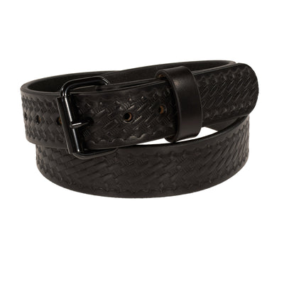 THE OUTFITTER HD SERIES - BASKETWEAVE LEATHER BELT – BLACK – 1.5”