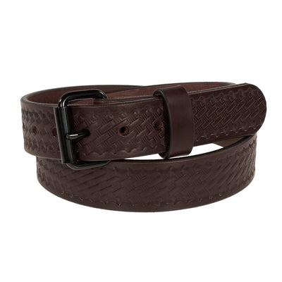 THE OUTFITTER HD SERIES - BASKETWEAVE LEATHER BELT – BLACK – 1.5”