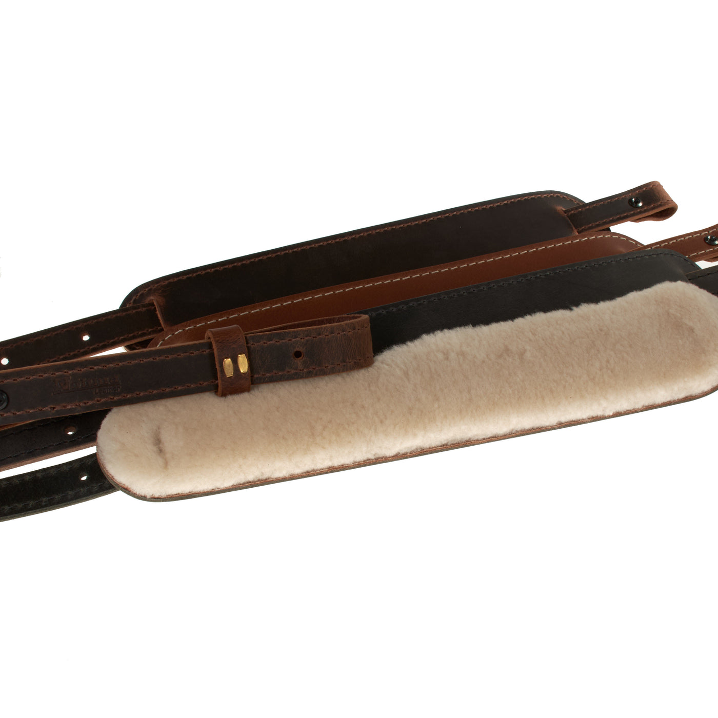 BF500SW Buffalo Leather Padded Rifle Sling - Sheep Wool Comfort Pad