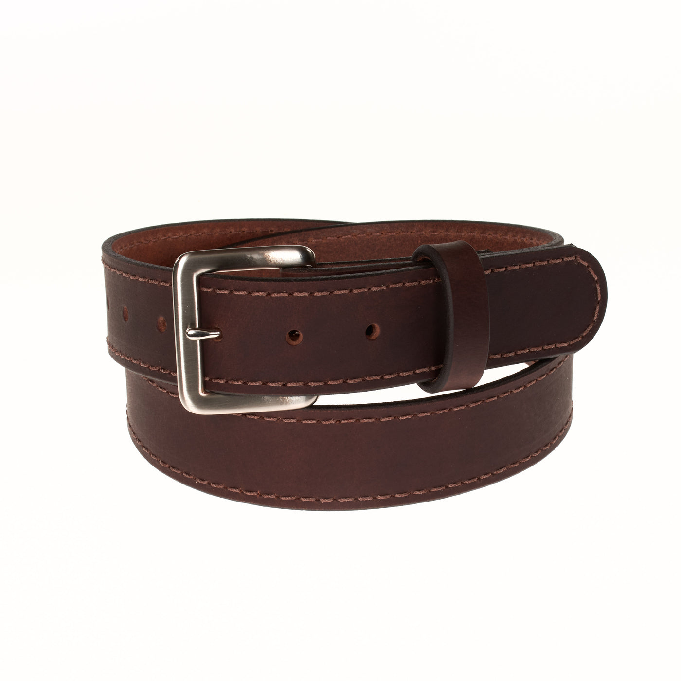 The Classic Series Leather Belt - Brushed Nickel