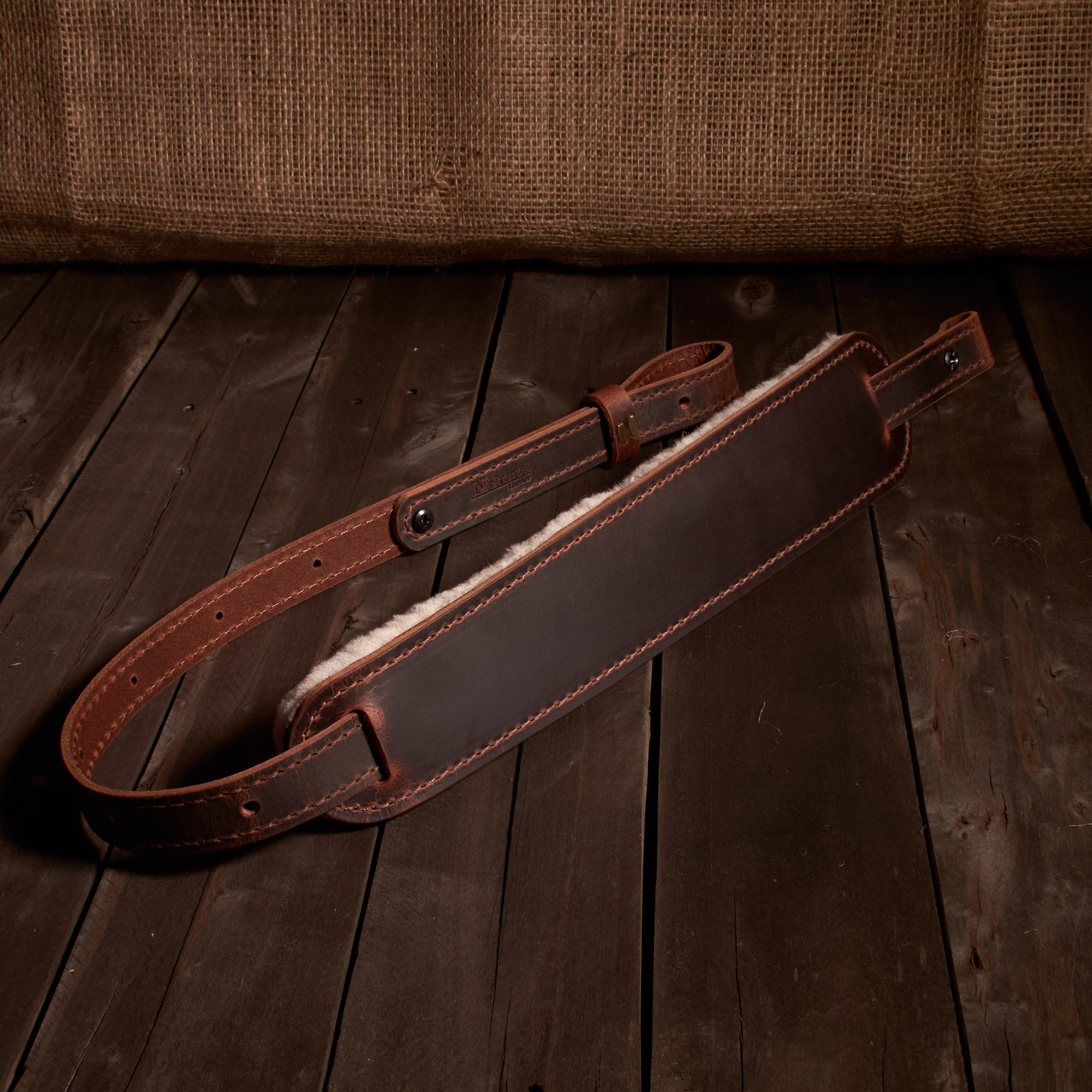BF500SW Buffalo Leather Padded Rifle Sling - Sheep Wool Comfort