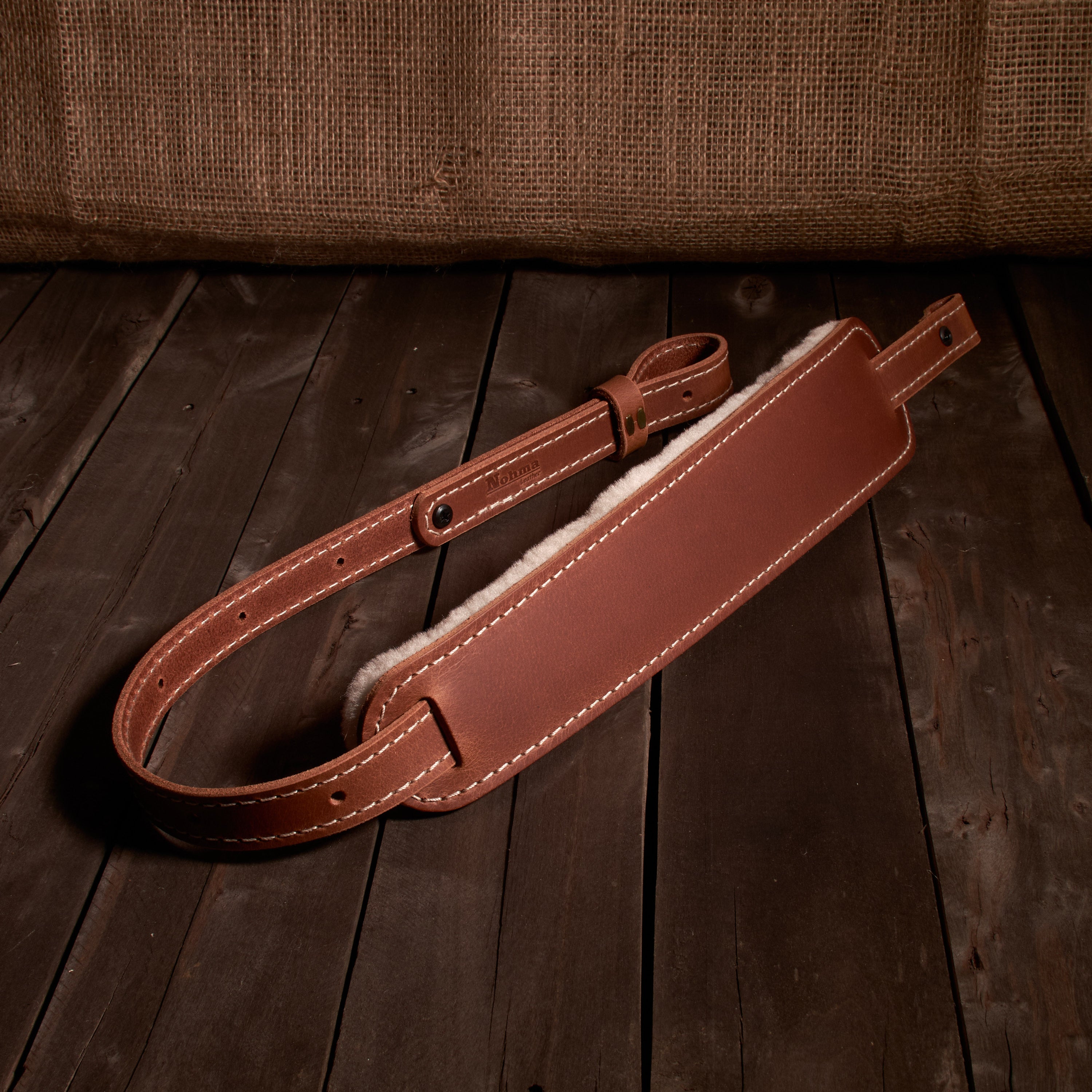 BF500SW Buffalo Leather Padded Rifle Sling - Sheep Wool Comfort