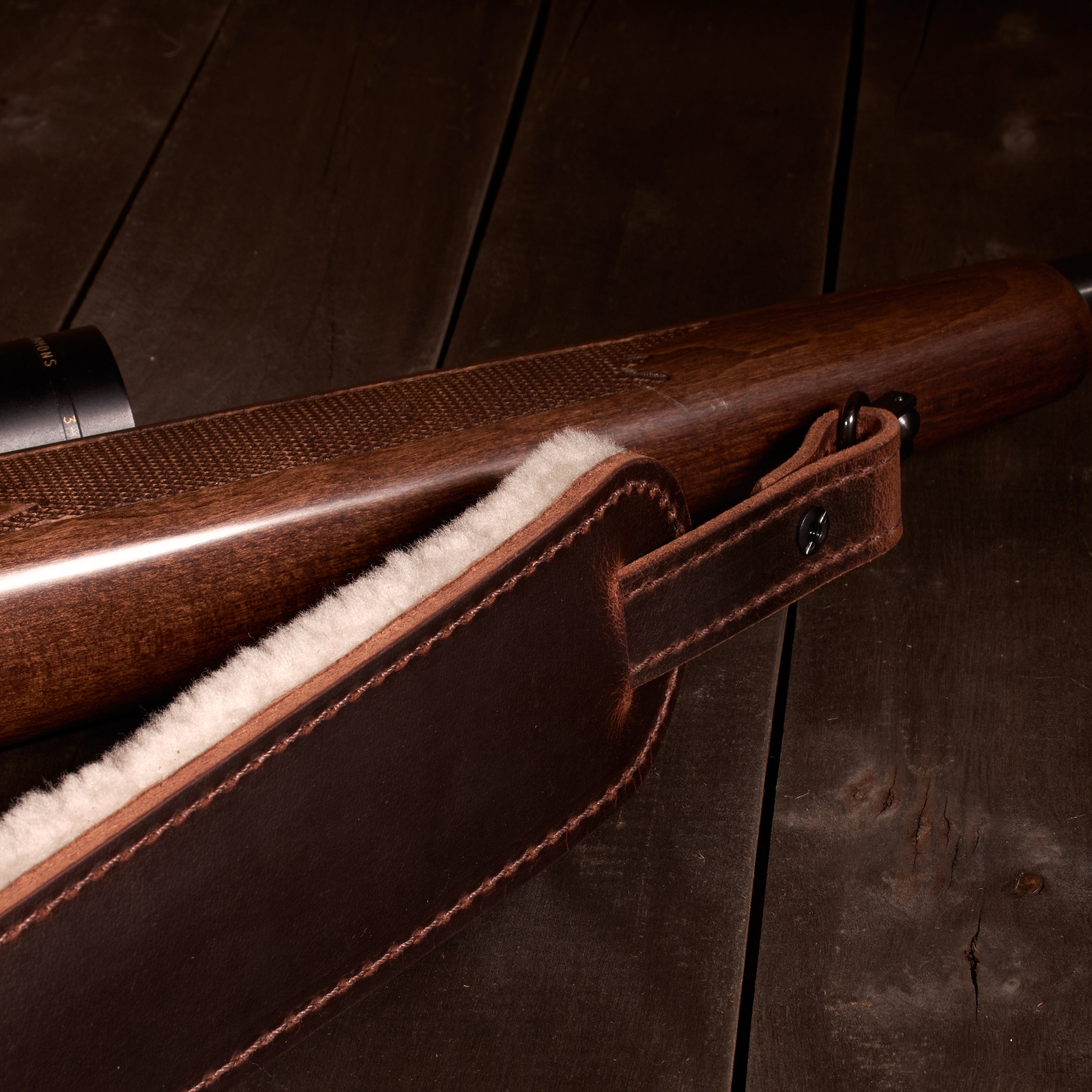 BF500SW Buffalo Leather Padded Rifle Sling - Sheep Wool Comfort