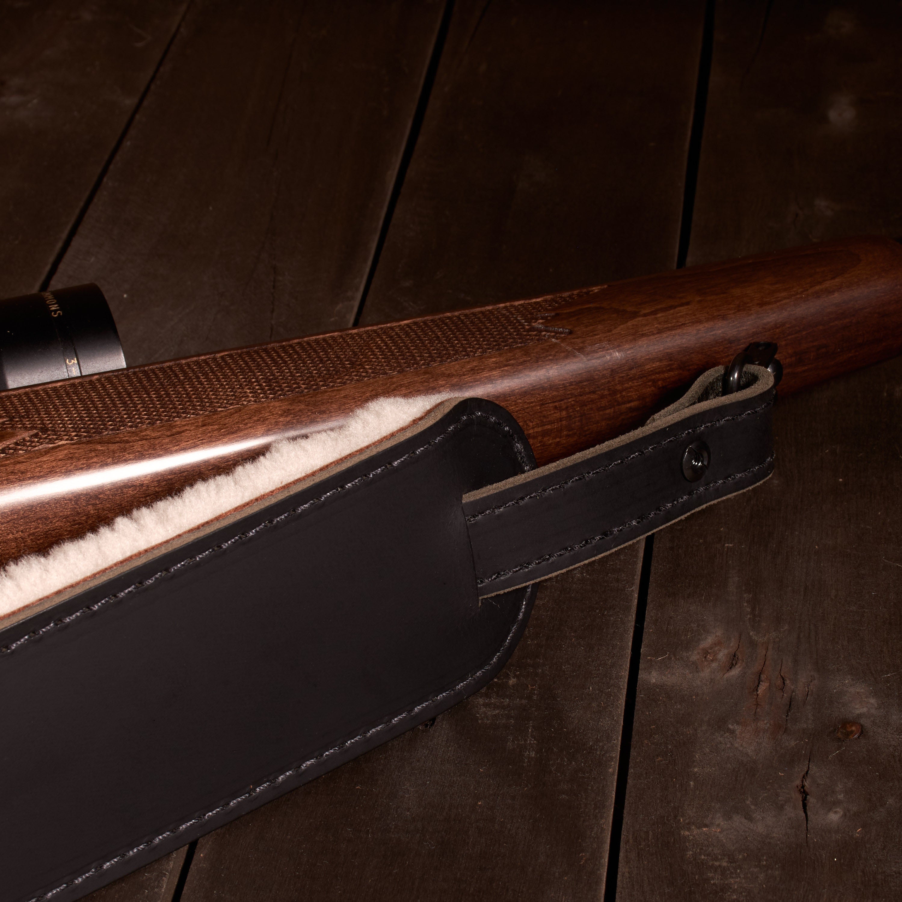 BF500SW Buffalo Leather Padded Rifle Sling - Sheep Wool Comfort