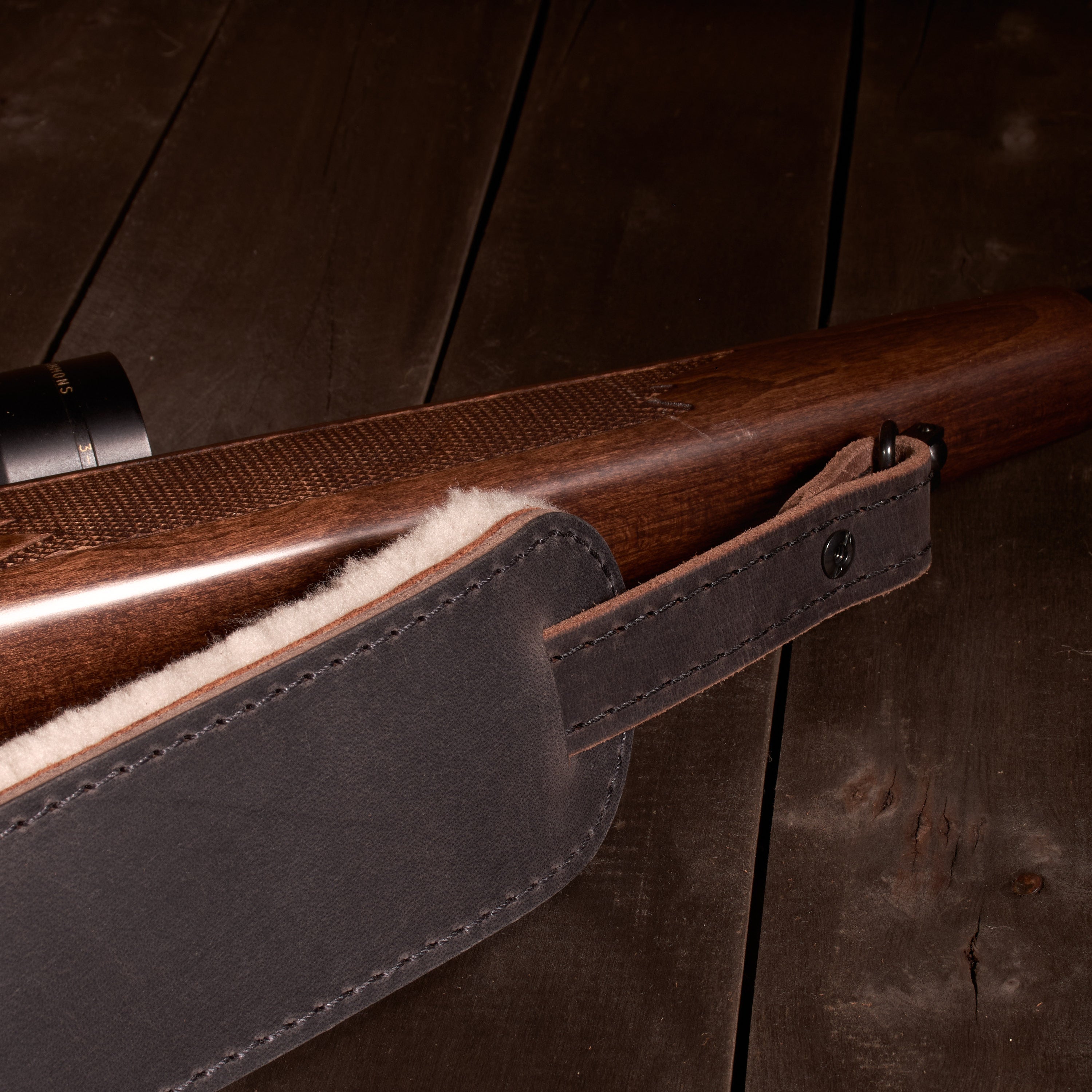BF500SW Buffalo Leather Padded Rifle Sling - Sheep Wool Comfort