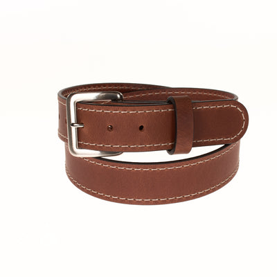 The Classic Series Leather Belt - Brushed Nickel