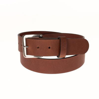 The Classic Series Leather Belt - Brushed Nickel