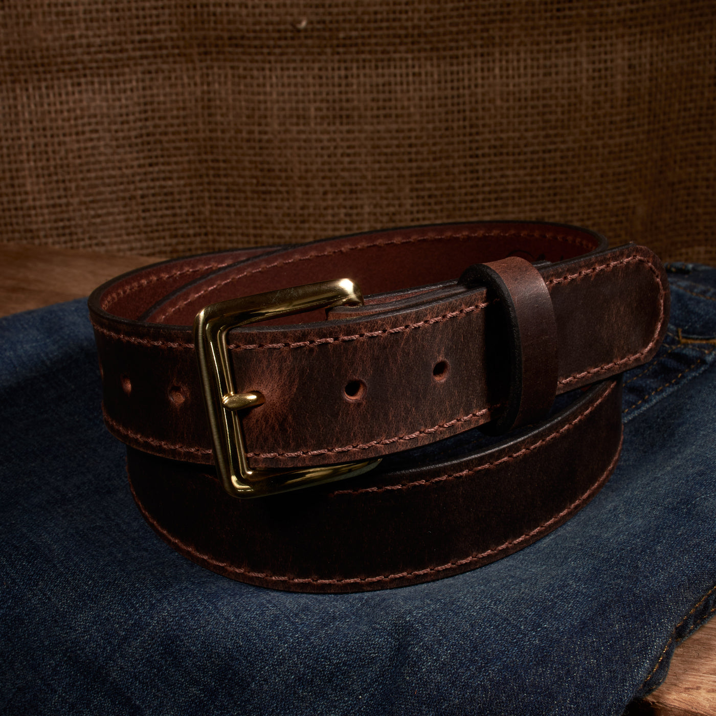 The Classic Series Leather Belt - Solid Brass