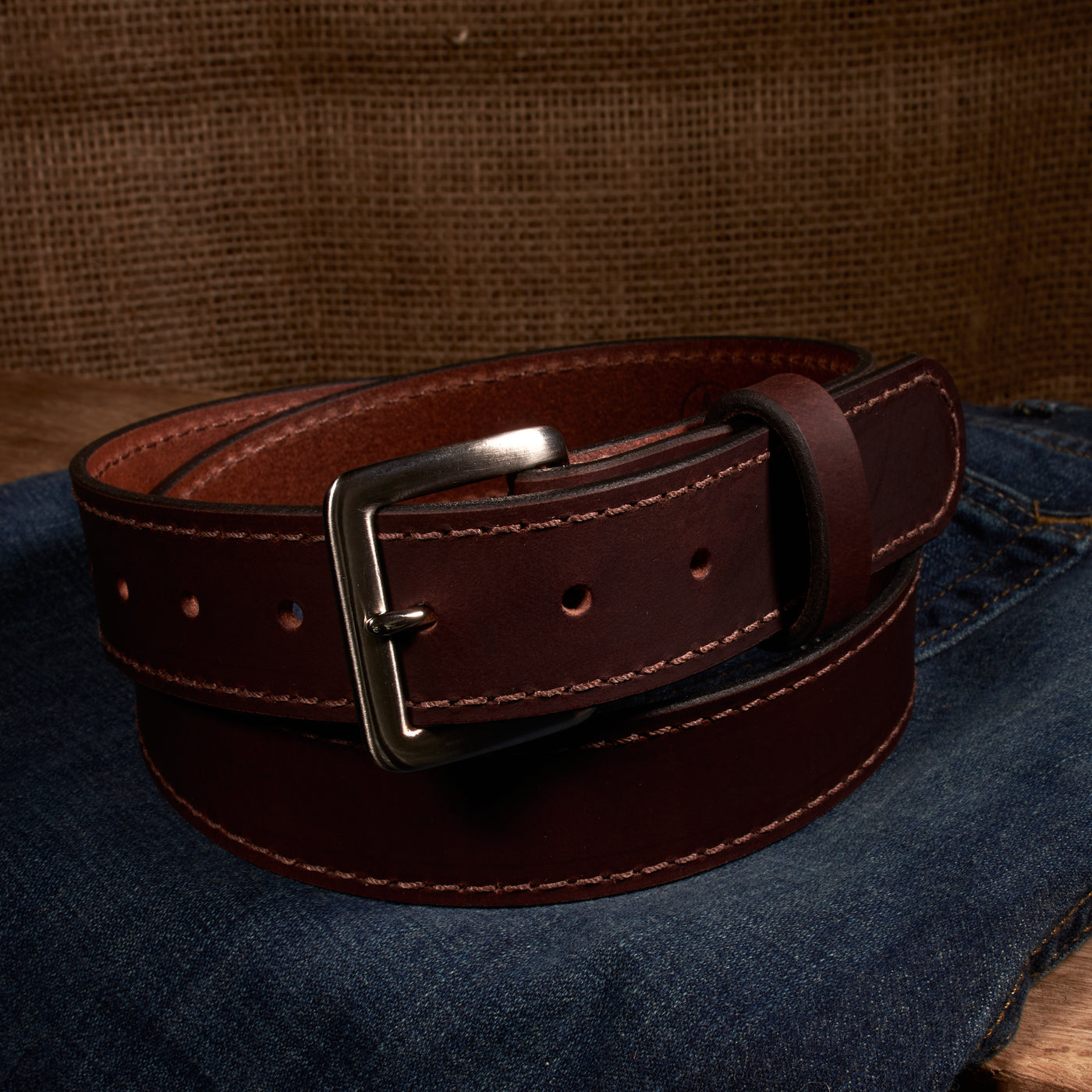 The Classic Series Leather Belt - Brushed Nickel