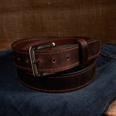 The Classic Series Leather Belt - Brushed Nickel