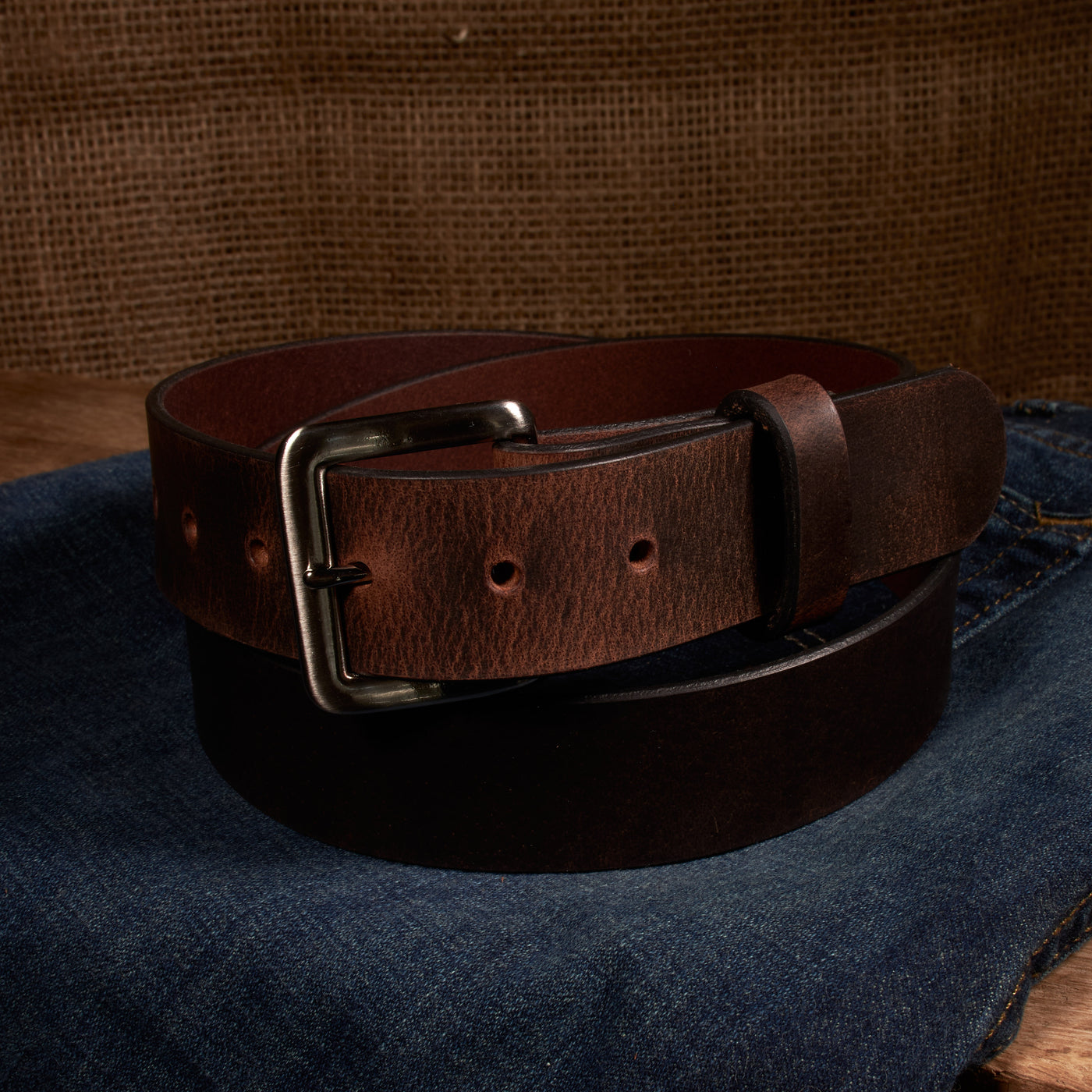 The Classic Series Leather Belt - Brushed Nickel