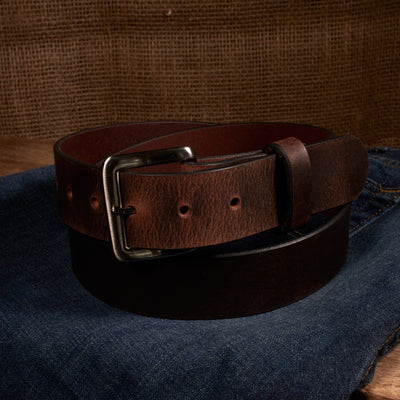 The Classic Series Leather Belt - Brushed Nickel