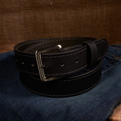 The Classic Series Leather Belt - Brushed Nickel