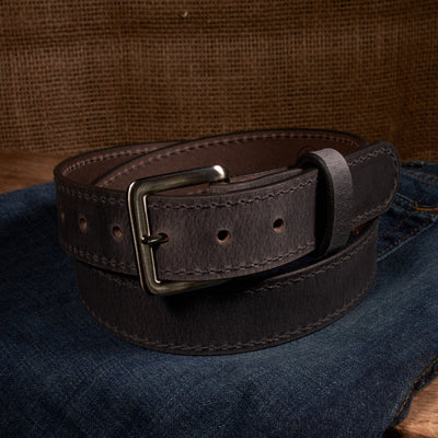 The Classic Series Leather Belt - Brushed Nickel