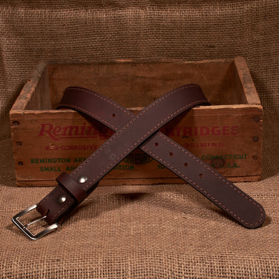 The Classic Series Leather Belt - Brushed Nickel