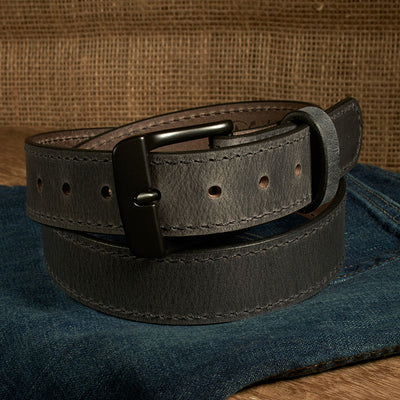 Frontier Premium Leather Belt - Black Buckle