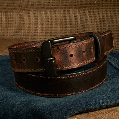 Frontier Premium Leather Belt - Black Buckle