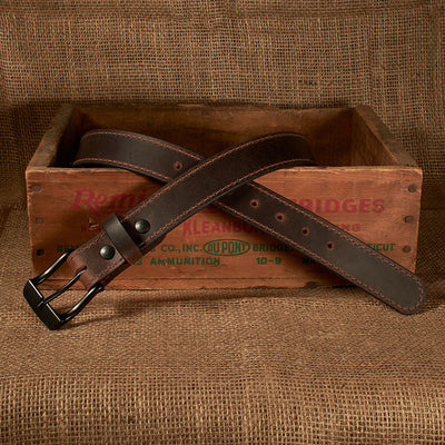 Frontier Premium Leather Belt - Black Buckle