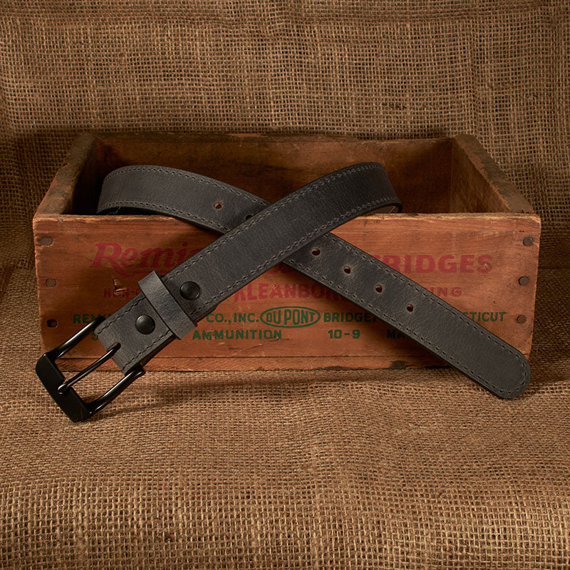 Frontier Premium Leather Belt - Black Buckle