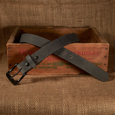 Frontier Premium Leather Belt - Black Buckle